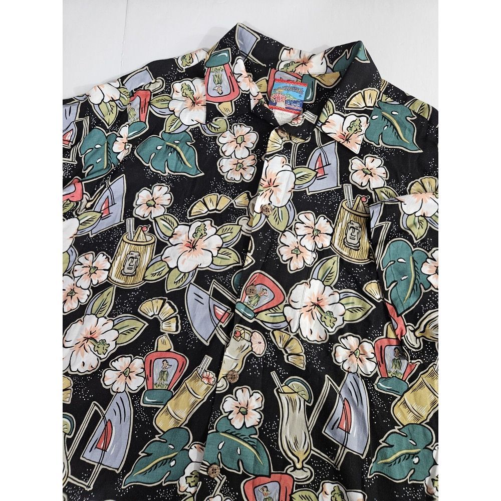 Joe Kealoha Men's‎ Short Sleeve Hawaiian Rayon Shirt Large